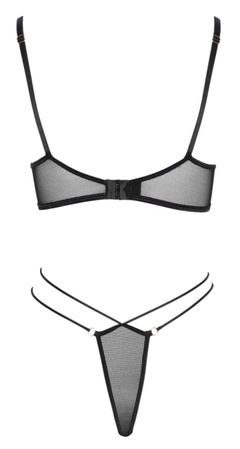 Комплект белья Cottelli LINGERIE Bra and Rio, S (черный)