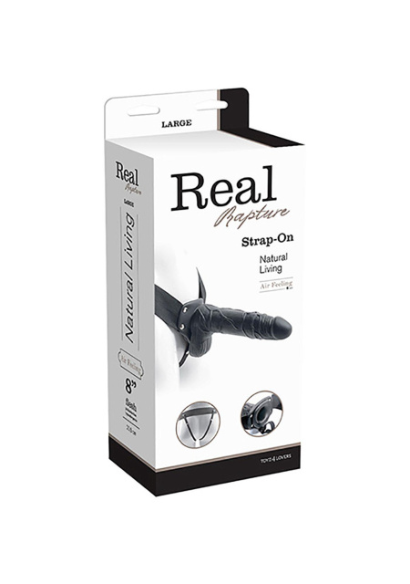 Страпон Real Rapture Strap On Cavo, 20.5 см (черный)