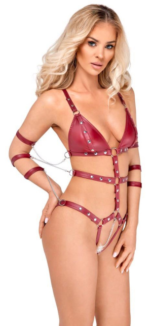 Боді Bad Kitty Naughty Toys Strap, XL (червоний)