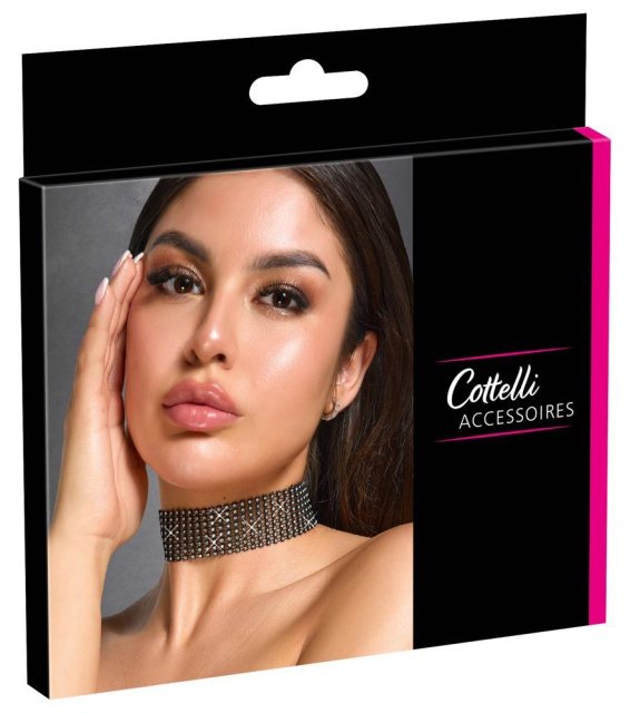 Чокер Cottelli Accessoires Rhinestone Choker, 36 см (черный)