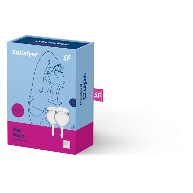 Kubeczki menstruacyjne Satisfyer Feel Good, 2 szt (przezroczysty)