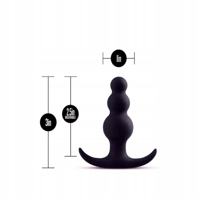 Blush Anal Adventures Platinum - Korek analny, Czarny, 7.6 cm