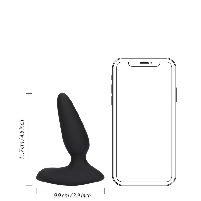 Loveline Smooth Plug - Korek analny, Czarny, 11 cm