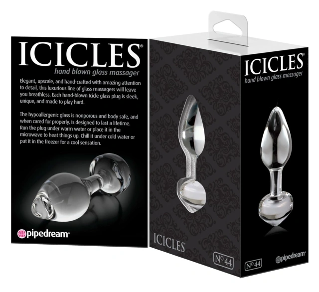 Icicles No. 44 - Korek analny, Przezroczysty, 8 cm