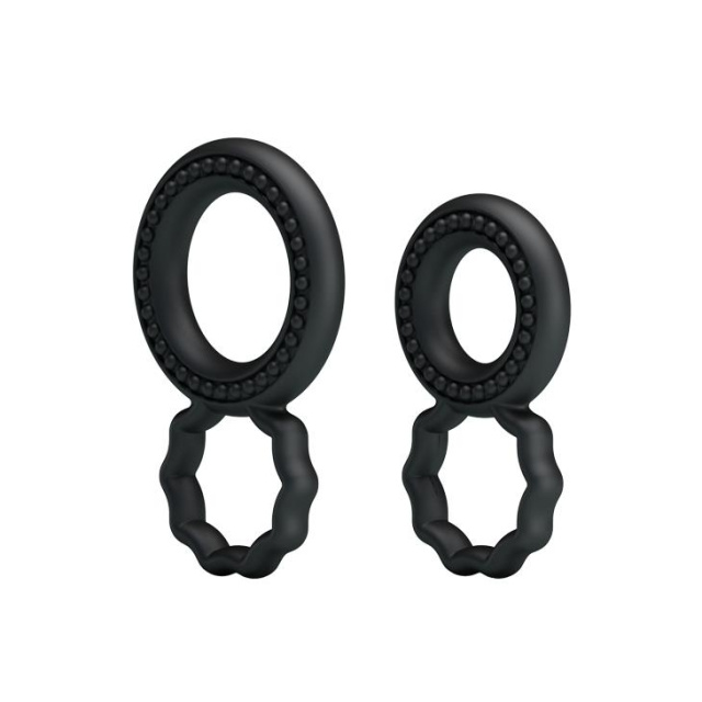Эрекционное кольцо Baile Cock Rings, набор 2 шт (черный)
