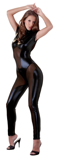 Комбинезон Cottelli Party Jumpsuit Wet Look, M (черный)