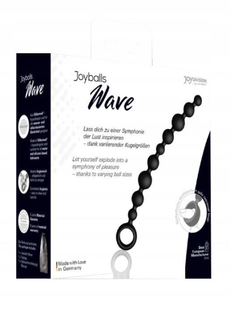 Анальний ланцюжок Joyballs Anal Wave Long, 29.8 см (чорний)