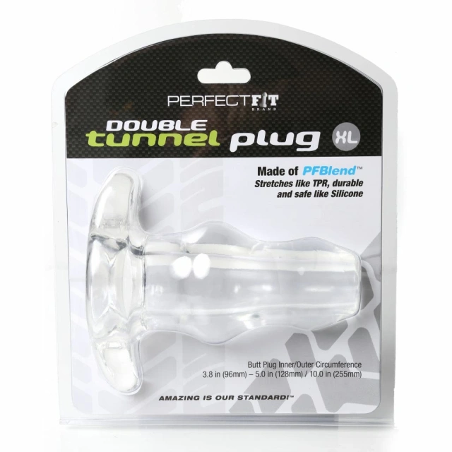 Анальний тонель Perfect Fit Double Tunnel Plug XL, 17 см (прозорий)