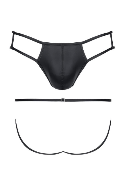 Чоловічі стрінги Regnes Fetish Planet wetlook otwartym, XL (чорний)