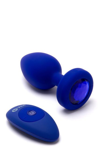 B-Vibe Vibrating Jewel Plug L/XL - Korek analny, Niebieski, 11.1 cm, L/XL