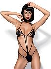 Эротический боди Obsessive Luiza, S/M  (черный)
