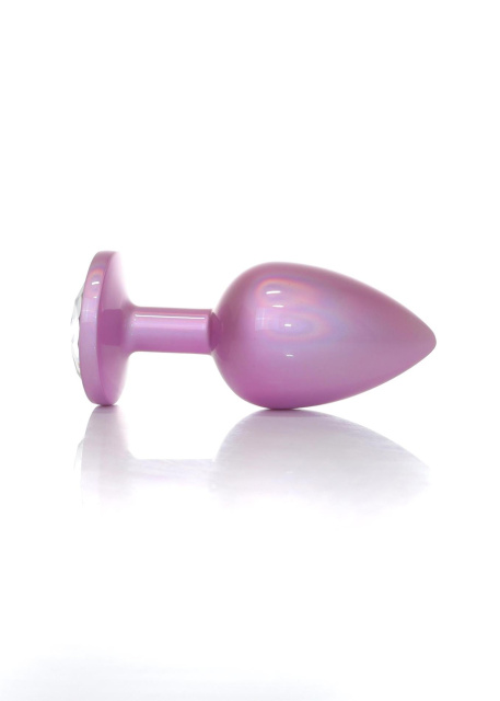 B - Series HeavyFun Jewellery Pearl Pink Plug - Korek analny, Przezroczysty, 8 cm, M