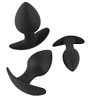 Black Velvets Anal Trainer Set - Zestaw korków analnych, Czarny, 10 cm