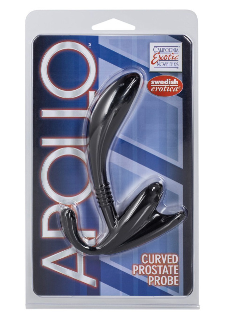 CalExotics Curved Prostate Probe - Stymulator prostaty, Czarny, 11, 5 cm