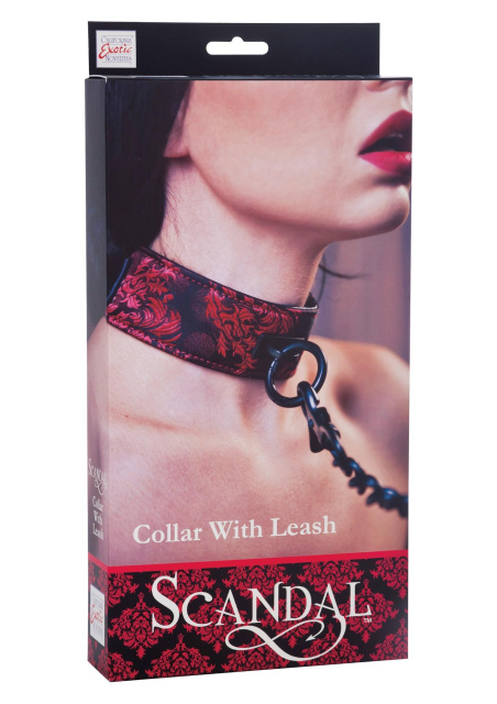Ошейник с поводком Calexotics Scandal (черный)