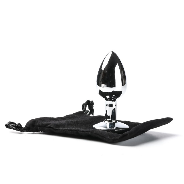 Simply Pleasure S - Korek analny z kryształkiem, Czarny, 7 cm, S