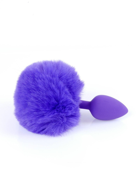 Анальна пробка Boss Jewellery Silicon Bunny Tail, 6,5 см (фіолетовий)