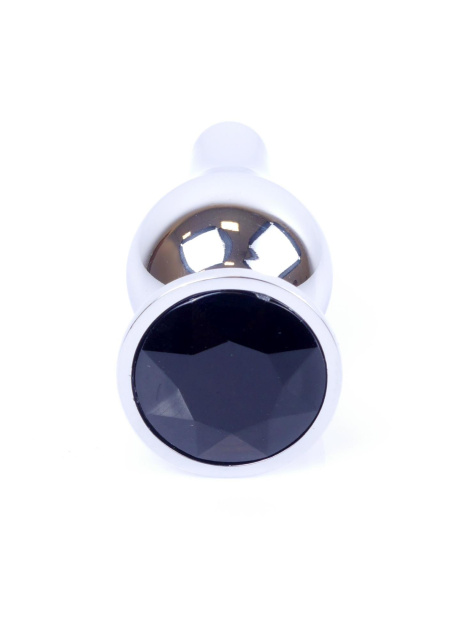 B - Series HeavyFun Jewellery Silver Plug - Korek analny, Czarny, 9.5 cm