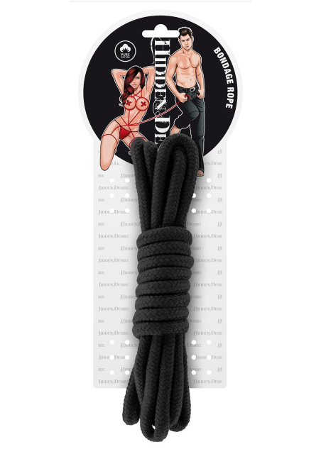 Мотузка Hidden Desire Bondage Rope, 3 м (чорний)