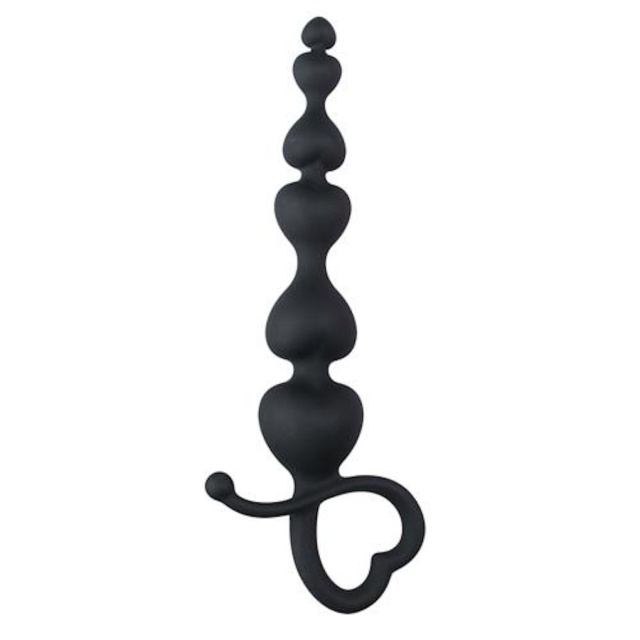 Korek analny EasyToys Uchwyt Serce, 18.5 cm (czarny)