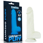 Неоновий фалоімітатор LoveToy Lumino Play, 20,9 см (блакитний)