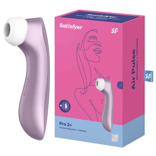 Satisfyer Pro 2+ - Bezdotykowy stymulator łechtaczki z wibracjami, Fioletowy, 16 cm