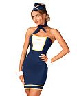 Эротический костюм стюардессы Obsessive Stewardess Uniform, XS/S (синий)