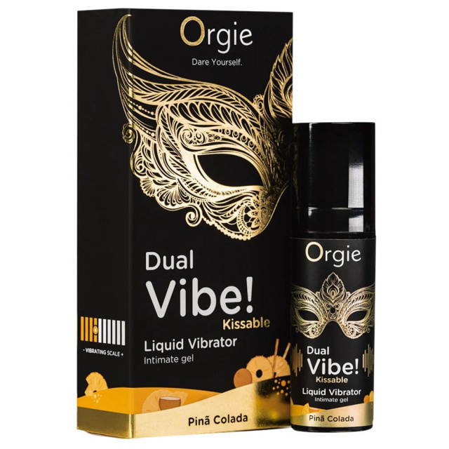 Рідкий вібратор Orgie DUAL VIBE! Піна колада, 15 мл