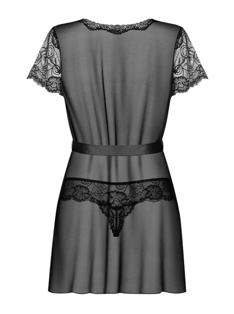 Мереживний еротичний комплект Obsessive Alluria robe, S/M (чорний)