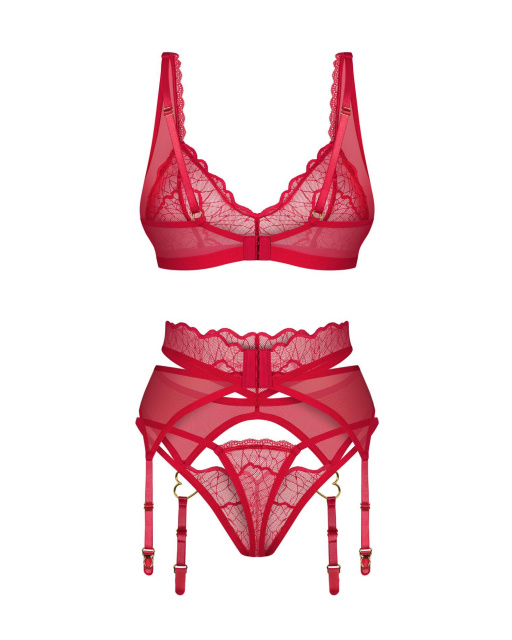 Комплект білизни Obsessive Cupide Desir, 2XL/3XL (червоний)