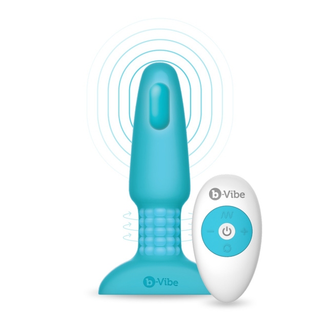 Анальна пробка B-Vibe Rimming Plug 2, 15 см (бірюзовий)