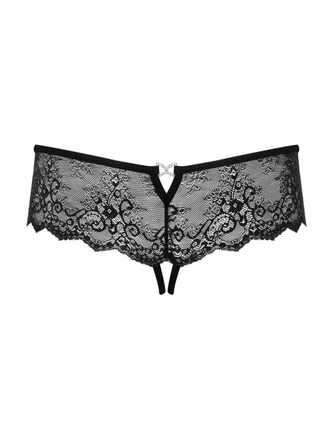 Эротические трусики Obsessive Merossa otwarte, S/M (черный)