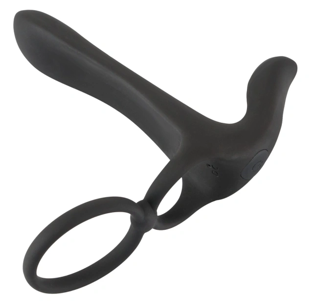 Насадка на пеніс Black Velvets Couple Vibrator, 14 см (чорний)