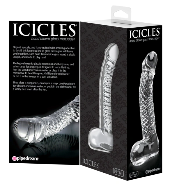 Pipedream Icicles Model 61 - Dildo, Przezroczysty, 16.5 cm