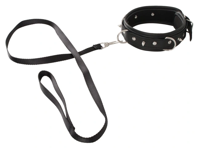 Ошейник с поводком Vegan Fetish Collar Vegan (черный)
