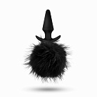 Korek analny Anal Adventures Rabbit Tail Plug, 12,7 cm (czarny)