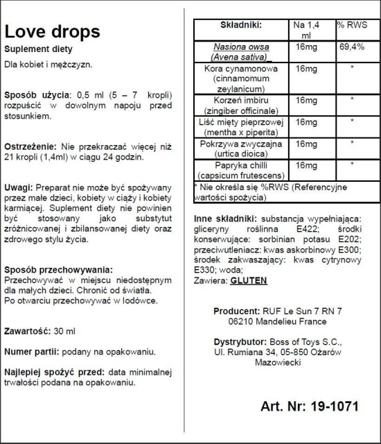 Ruf - Krople afrodyzjak, 20 ml