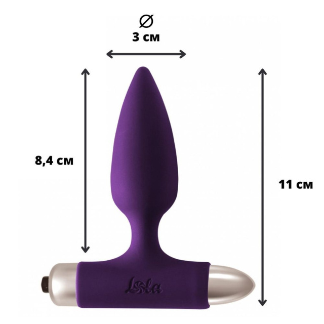 Lola Games Glory - Korek analny z wibracjami, Fioletowy, 11 cm