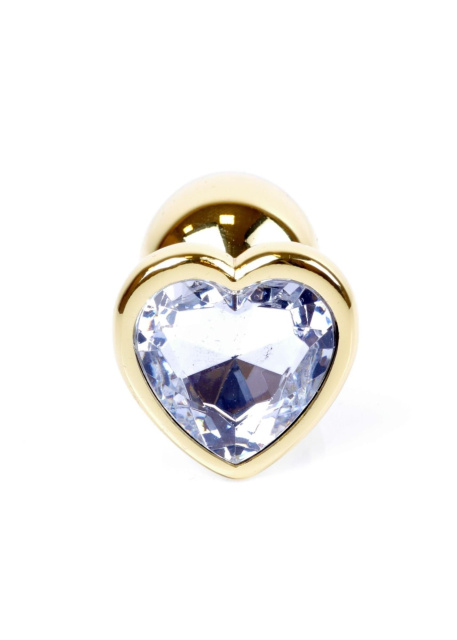 B - Series HeavyFun Boss Jewellery - Korek analny z kryształkiem, Złoto, 7 cm