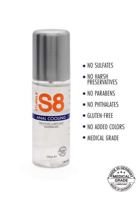 Stimul8 S8 Cooling Anal Lube - Lubrykant na bazie wody, 125 ml
