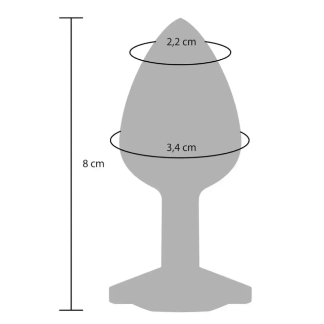 TOYJOY Starlight Booty Jewel Medium - Korek analny, Srebro, 8 cm, M