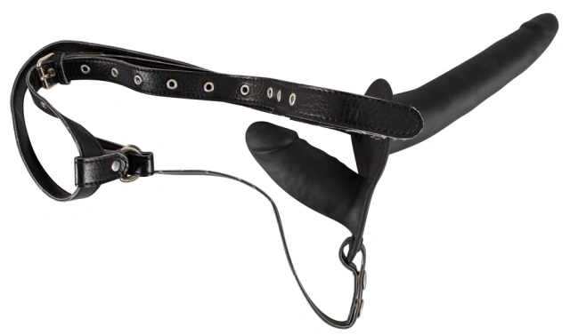 Страпон двойной You2Toys Double Strap On, 15/8.5 см (черный)