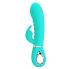 Вибратор-кролик Pretty Love Prescott, 20 см (бирюзовый)