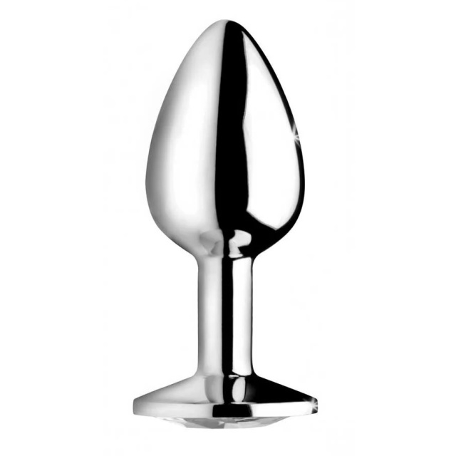 Fantasy Silver Butt Plug Diamond S - Korek analny, Biały, 7 cm, S