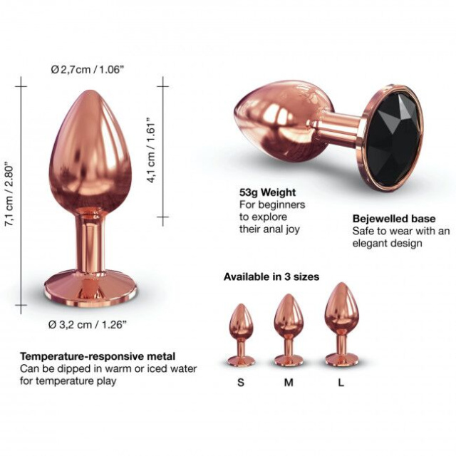 Dorcel Diamond Plug S - Korek analny, Złoto, 7.1 cm, S