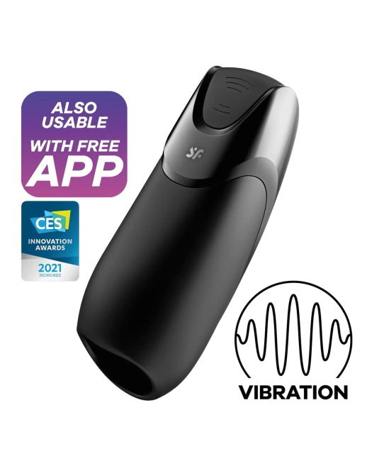 Автоматичний мастурбатор Satisfyer Men Vibration+Connect App (чорний)