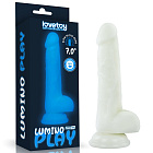 Неоновый фаллоимитатор LoveToy Lumino Play, 18 см (синий)