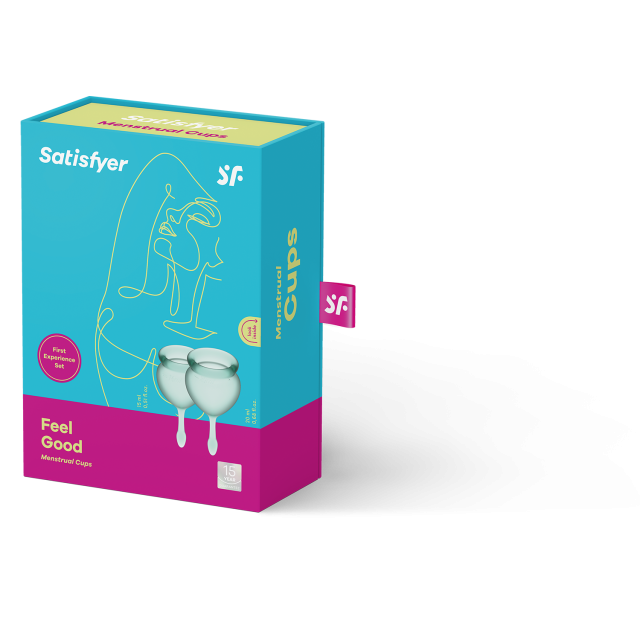 Satisfyer Feel Good - Kubeczki menstruacyjne, Zielony, 3, 7 cm, 20 ml