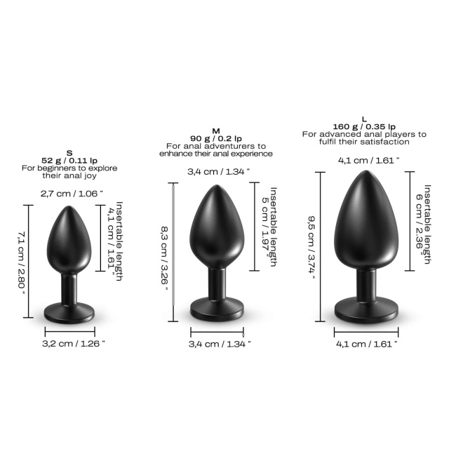 Dorcel Onix Plug - Korek analny, Czarny, 9.5 cm