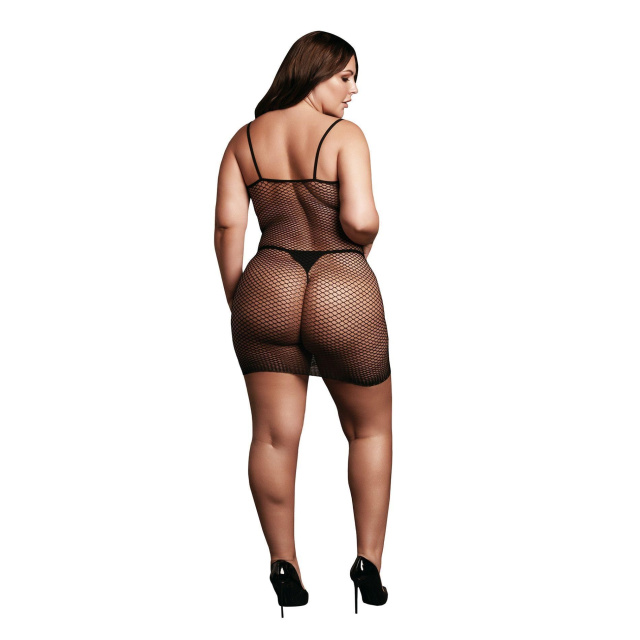 Мини-платье Le Désir With Fishnet Structure, Plus Size (черный)